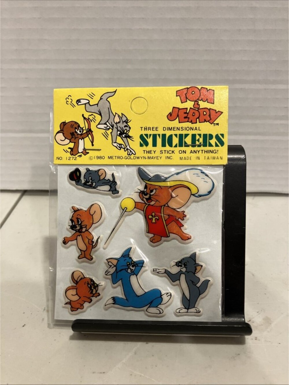 Vintage Tom And Jerry Cartoon 3D Puffy Stickers Cat & Mouse 1980 New / Sealed